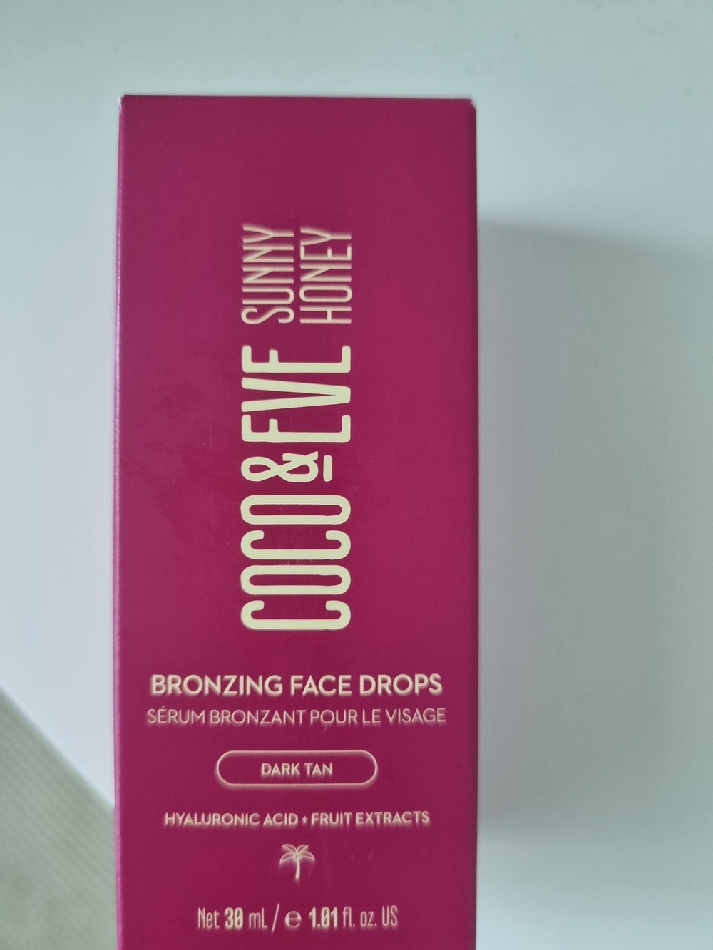 Coco & Eve Sunny Honey Bronzing Face Drops - Dark Tan (Pink Box)